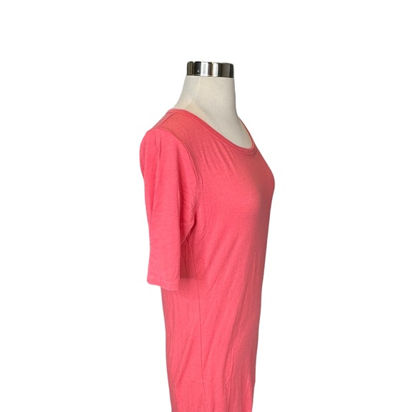 LuLaRoe Maxi Dress Womens Long Short Sleeve Stretch Scoop Neck Pink Large - Picture 4 of 11